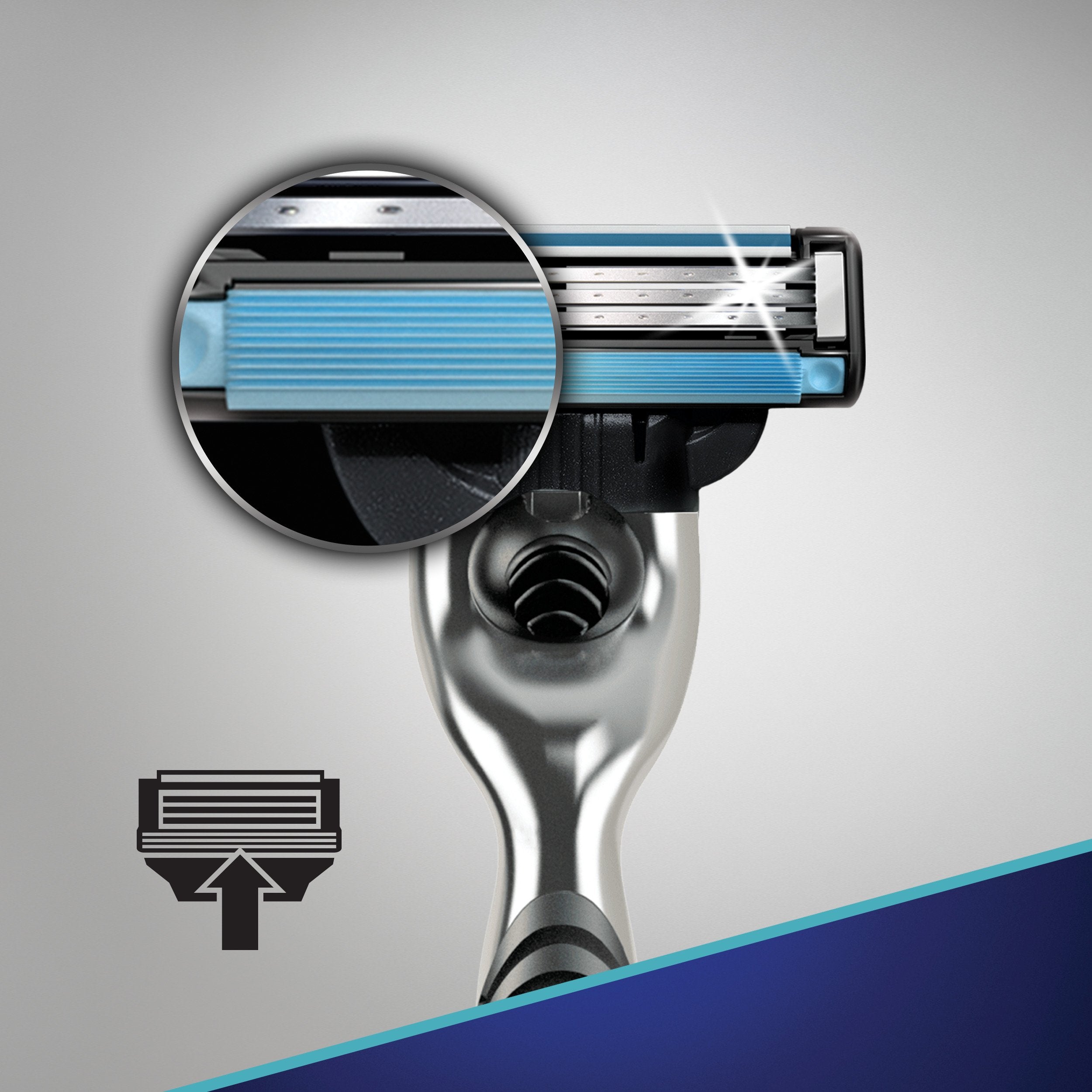 Diseño premium del mango de Gillette Mach3 ofrece mayor estabilidad