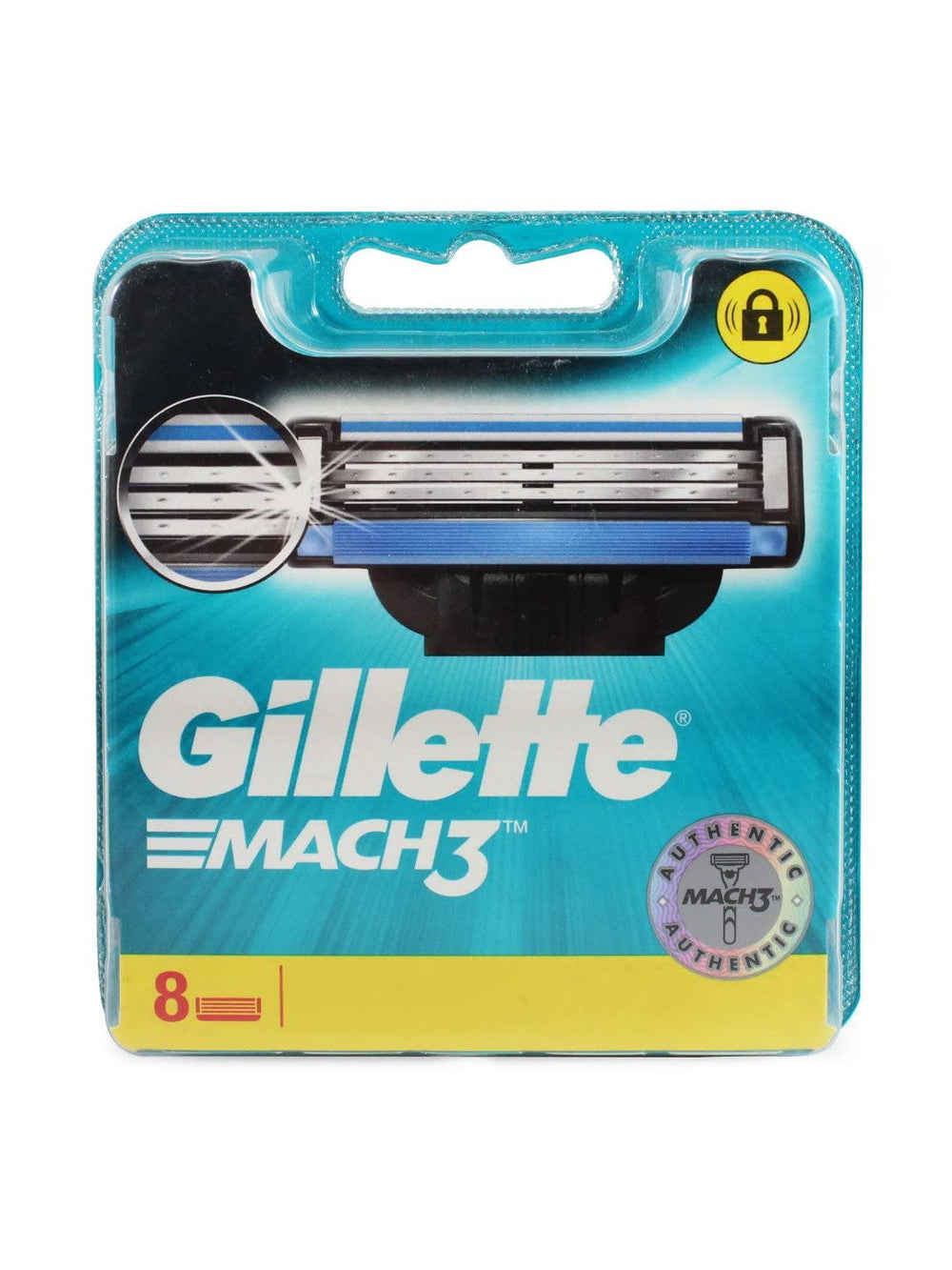 Gillette Mach3: embalaje UE garantiza autenticidad y calidad.