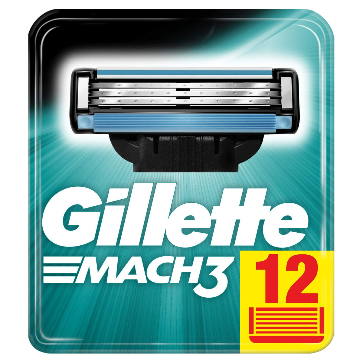 Gillette Mach3: lames de rechange 12 pour un rasage proche et confortable.