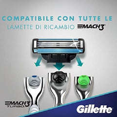 Protector microfin de Gillette Mach3 preparado para estirar la piel.