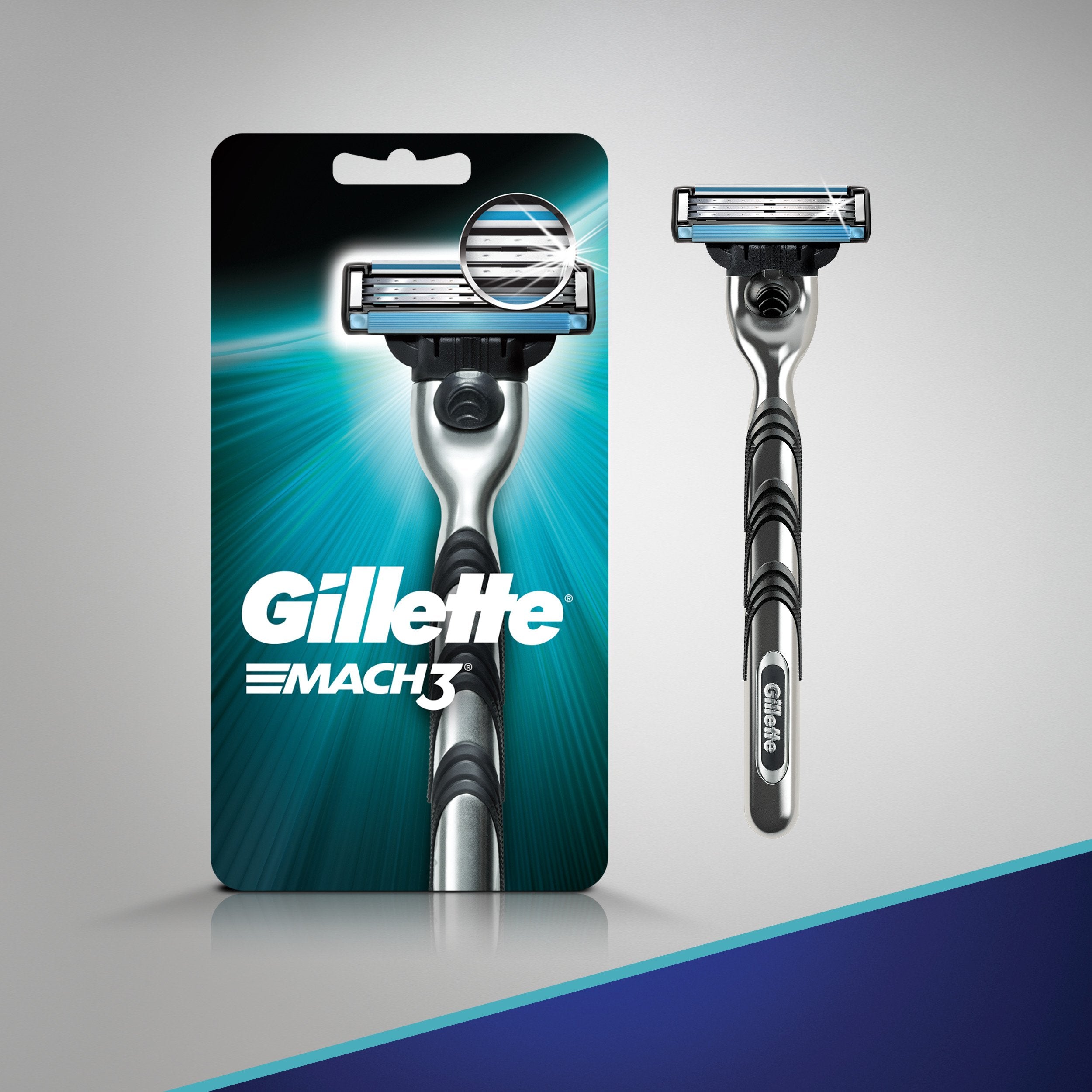 Protector de piel de Gillette Mach3 estira suavemente la piel para preparar el afeitado
