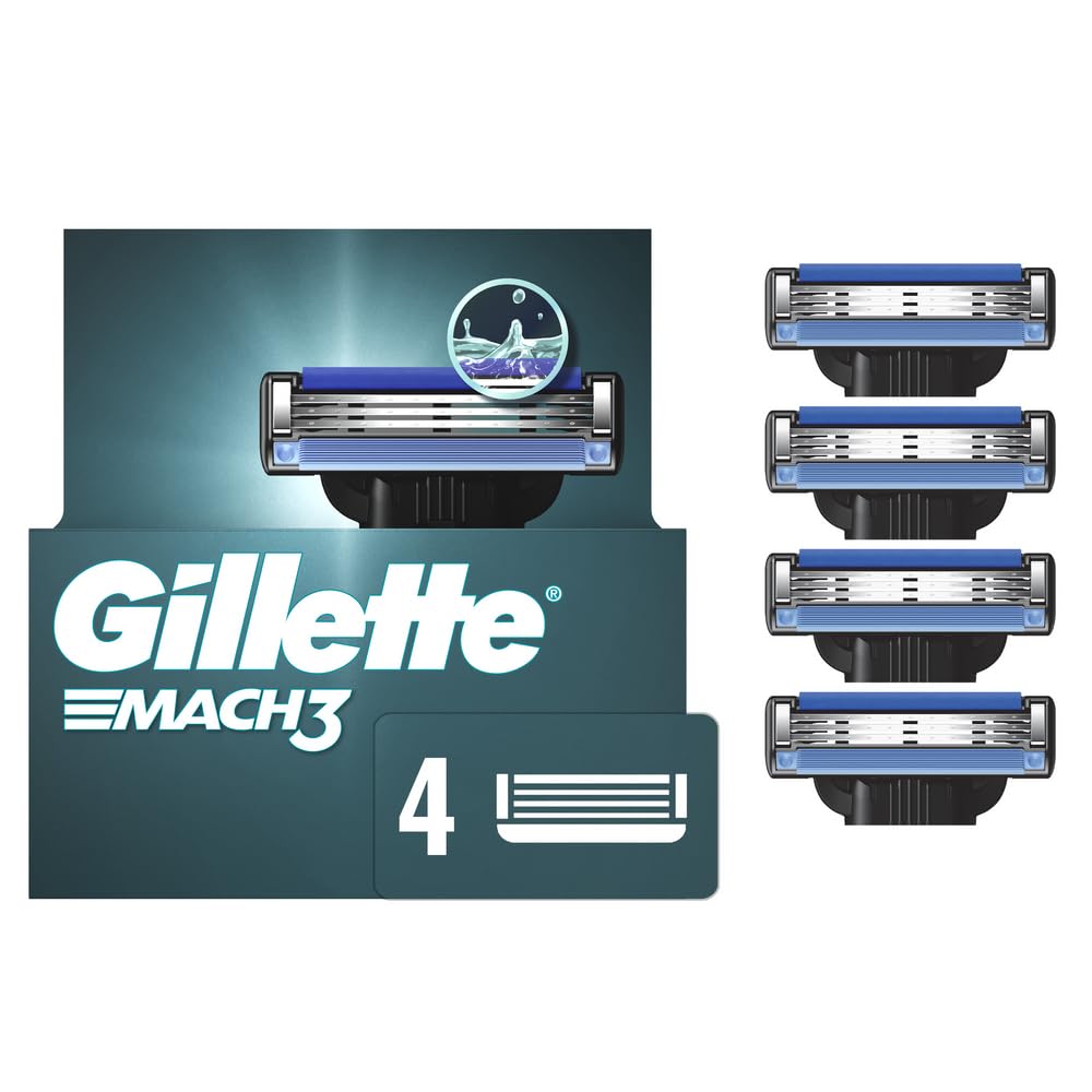 Gillette Mach3 recambios con tres hojas para un afeitado preciso.