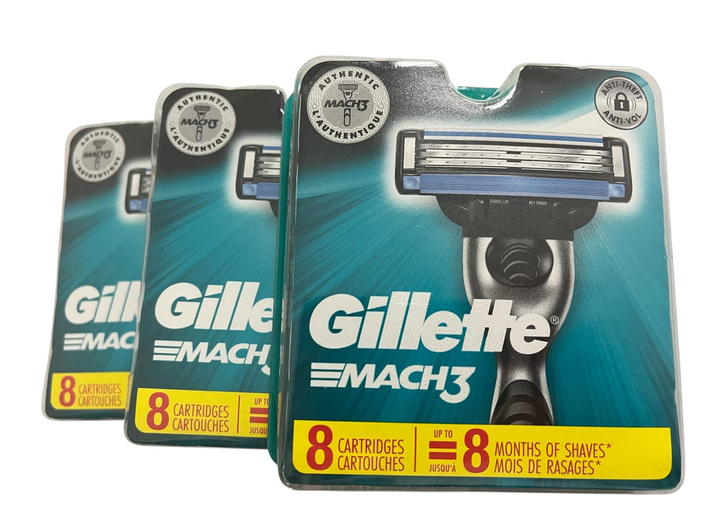 Rasoir Gillette Mach3 – tête à trois lames pour un rasage précis.