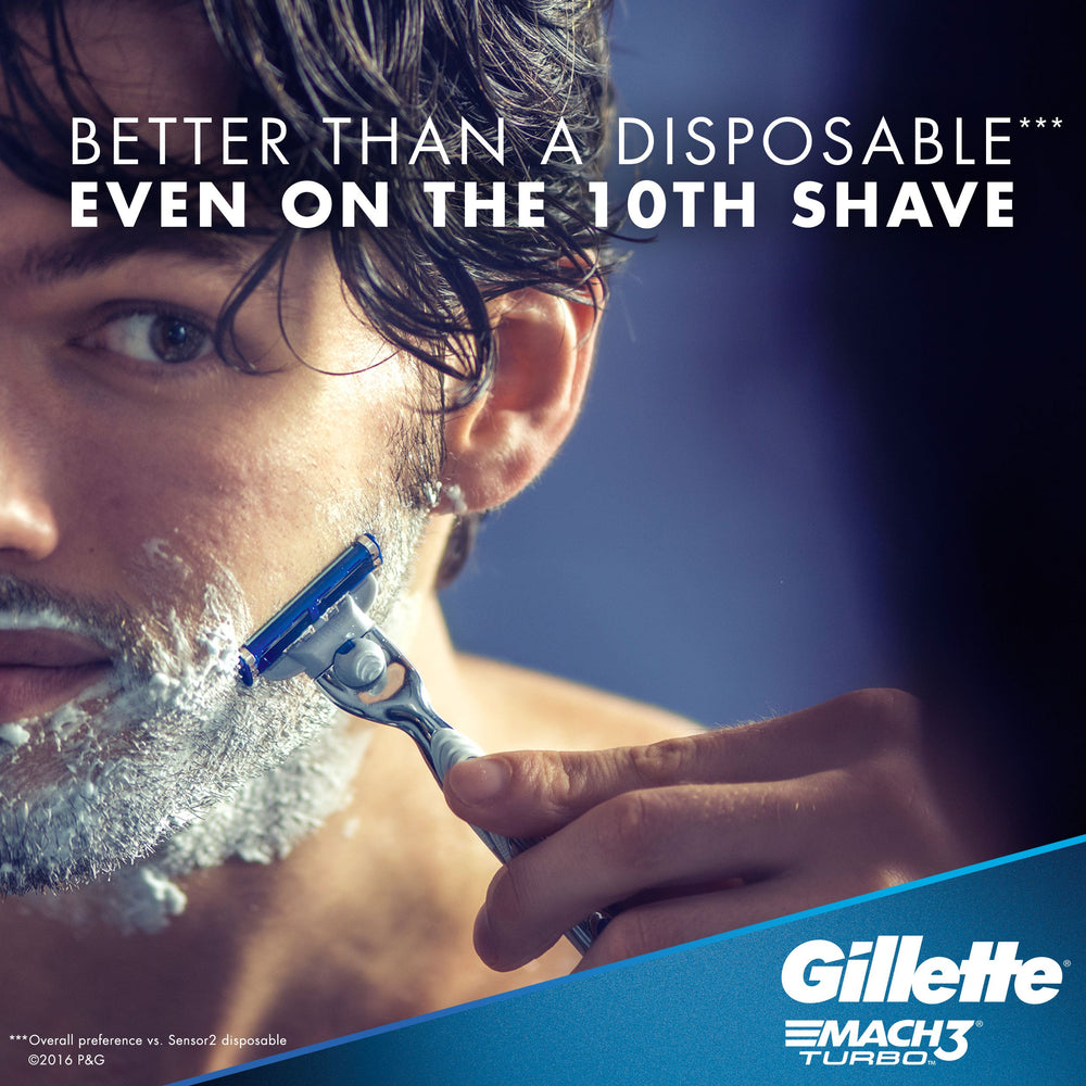 Gillette Mach3 Turbo alas protectoras dos veces: piel suave.