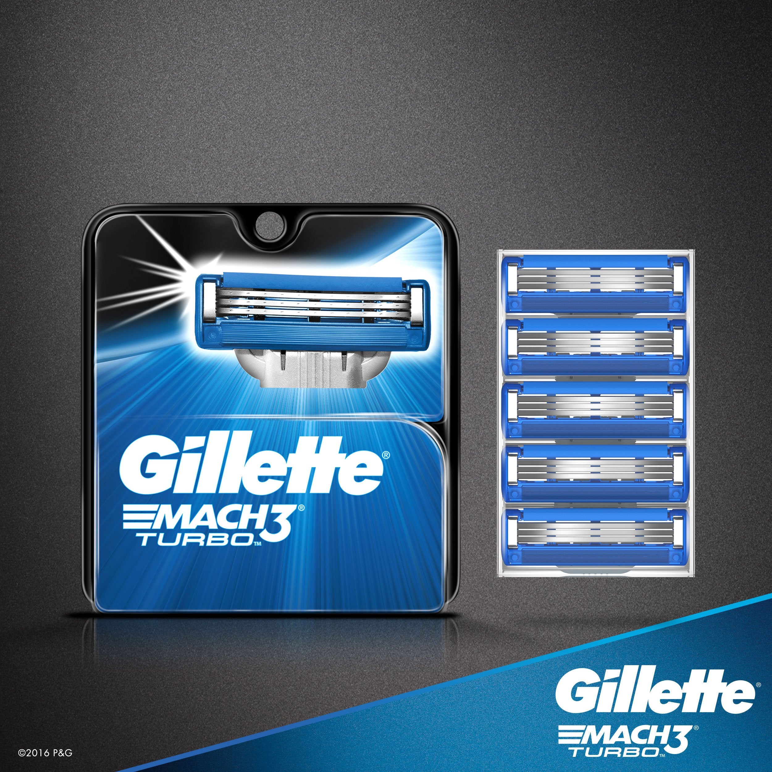 Gillette Mach3 Turbo cartuchos 4 unidades lateral: afeitado suave sin irritación.