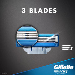 Gillette Mach3 Turbo tira lubricante detalle: deslizamiento duradero.