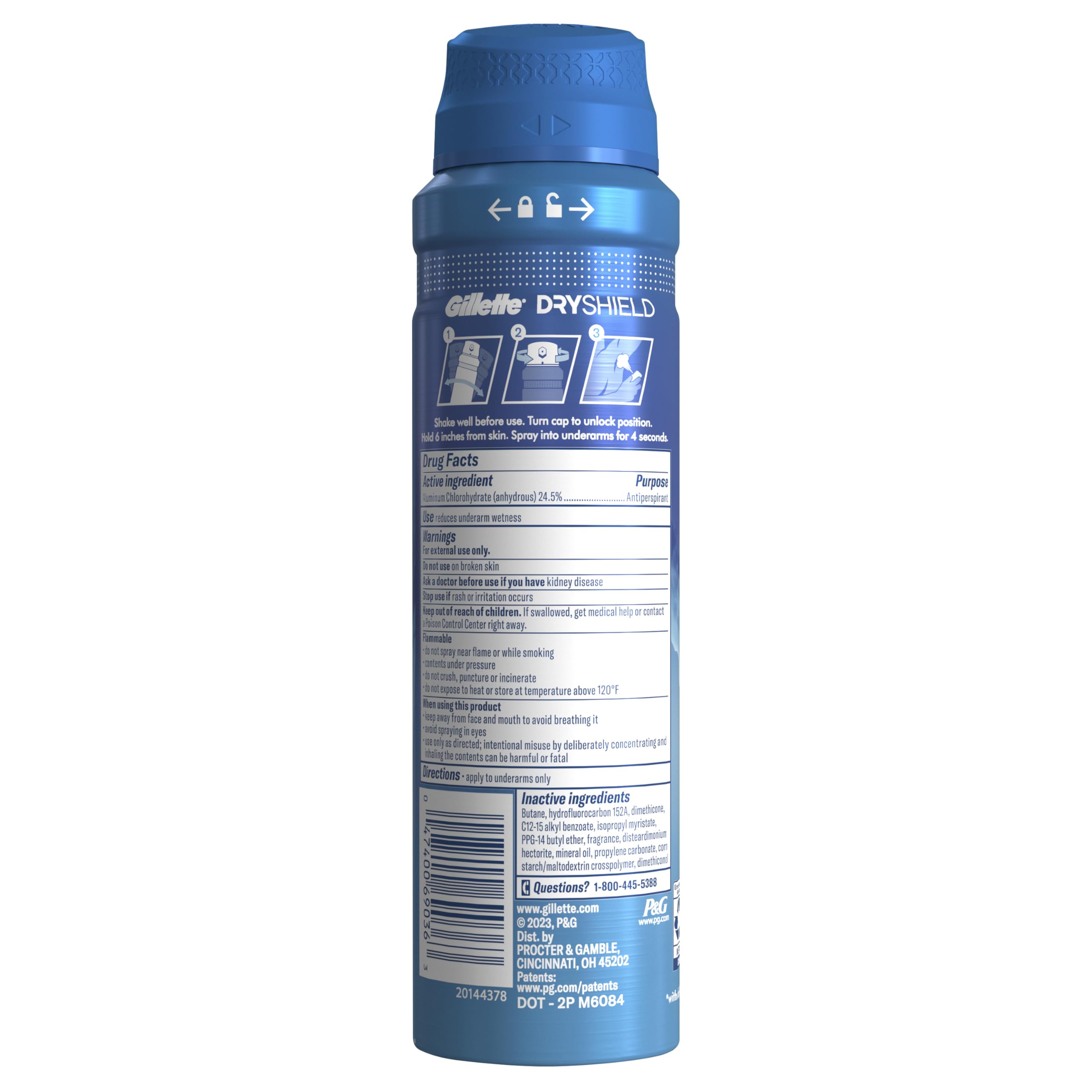 Emballage de voyage Gillette 3x125 ml, pratique à transporter.