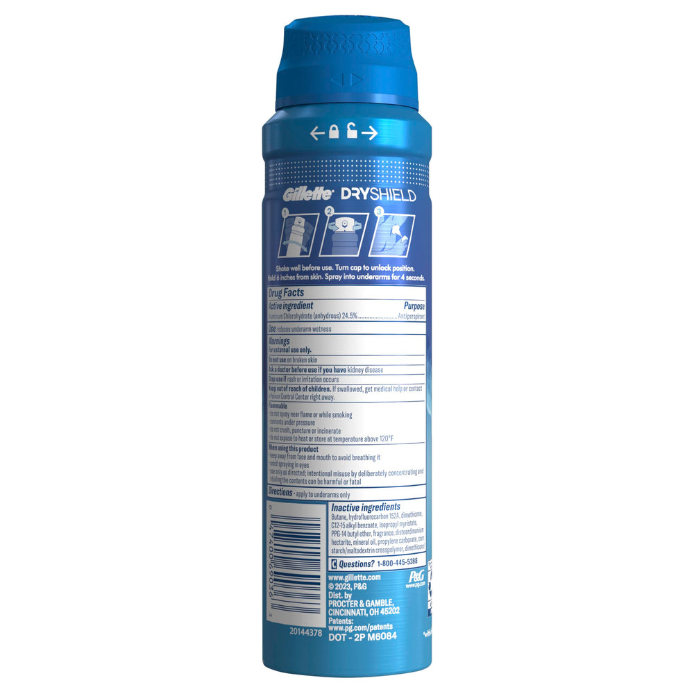 Emballage de voyage Gillette 3x125 ml, pratique à transporter.