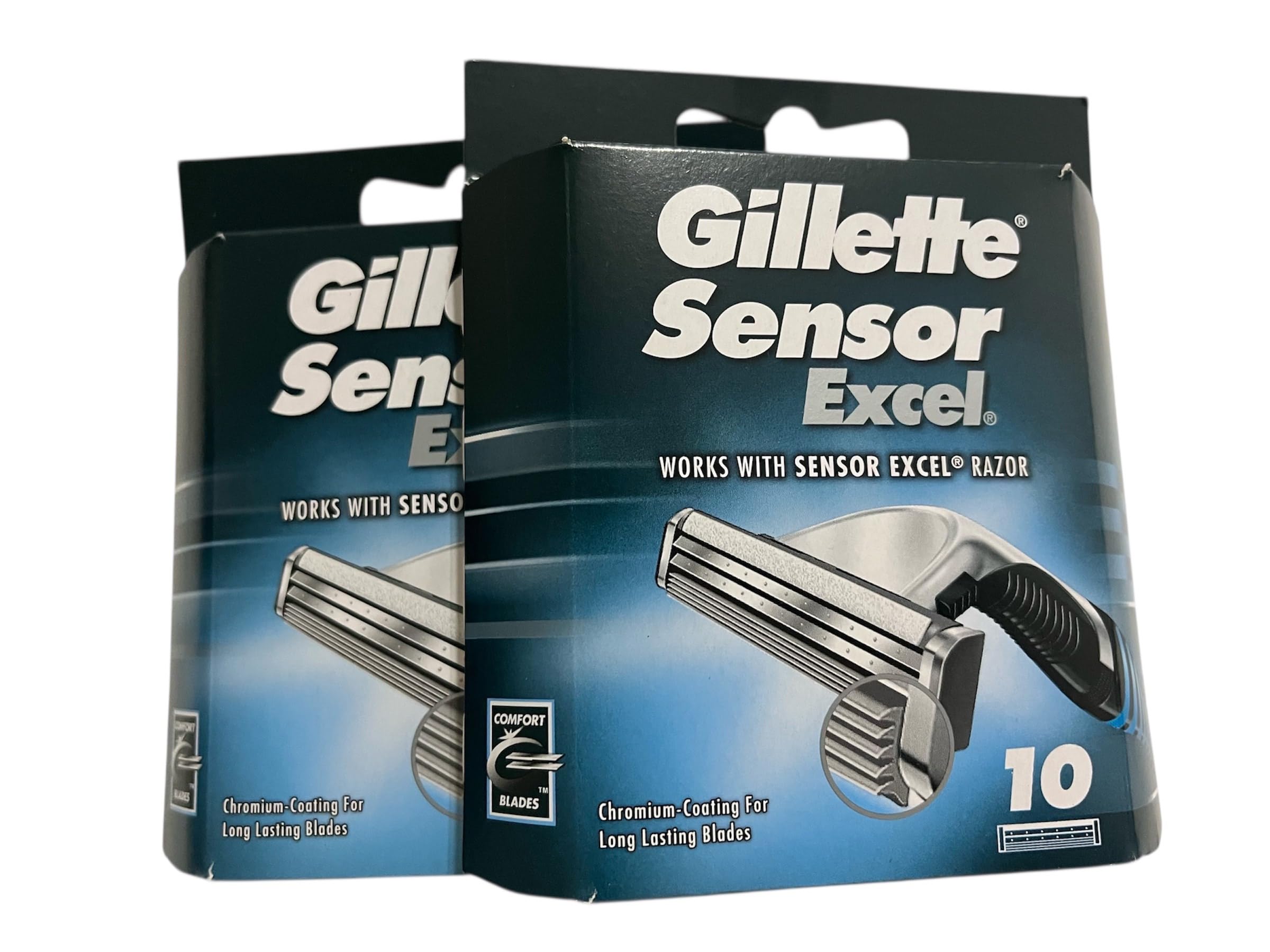 Gillette Sensor Excel, cartuchos 10 unidades en paquete 2 para afeitado cómodo