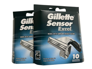 Gillette Sensor Excel, cartuchos 10 unidades en paquete 2 para afeitado cómodo