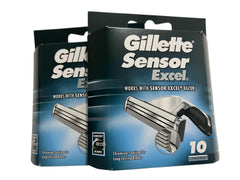 Gillette Sensor Excel, cartuchos 10 unidades en paquete 2 para afeitado cómodo