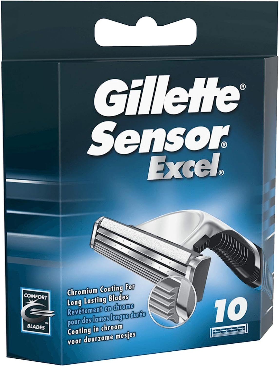 Gillette Sensor Excel: paquete de 10 cartuchos para recargas fáciles.