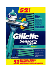 Gillette Sensor2 Plus, paquete de 52 maquinillas para un afeitado diario cómodo.