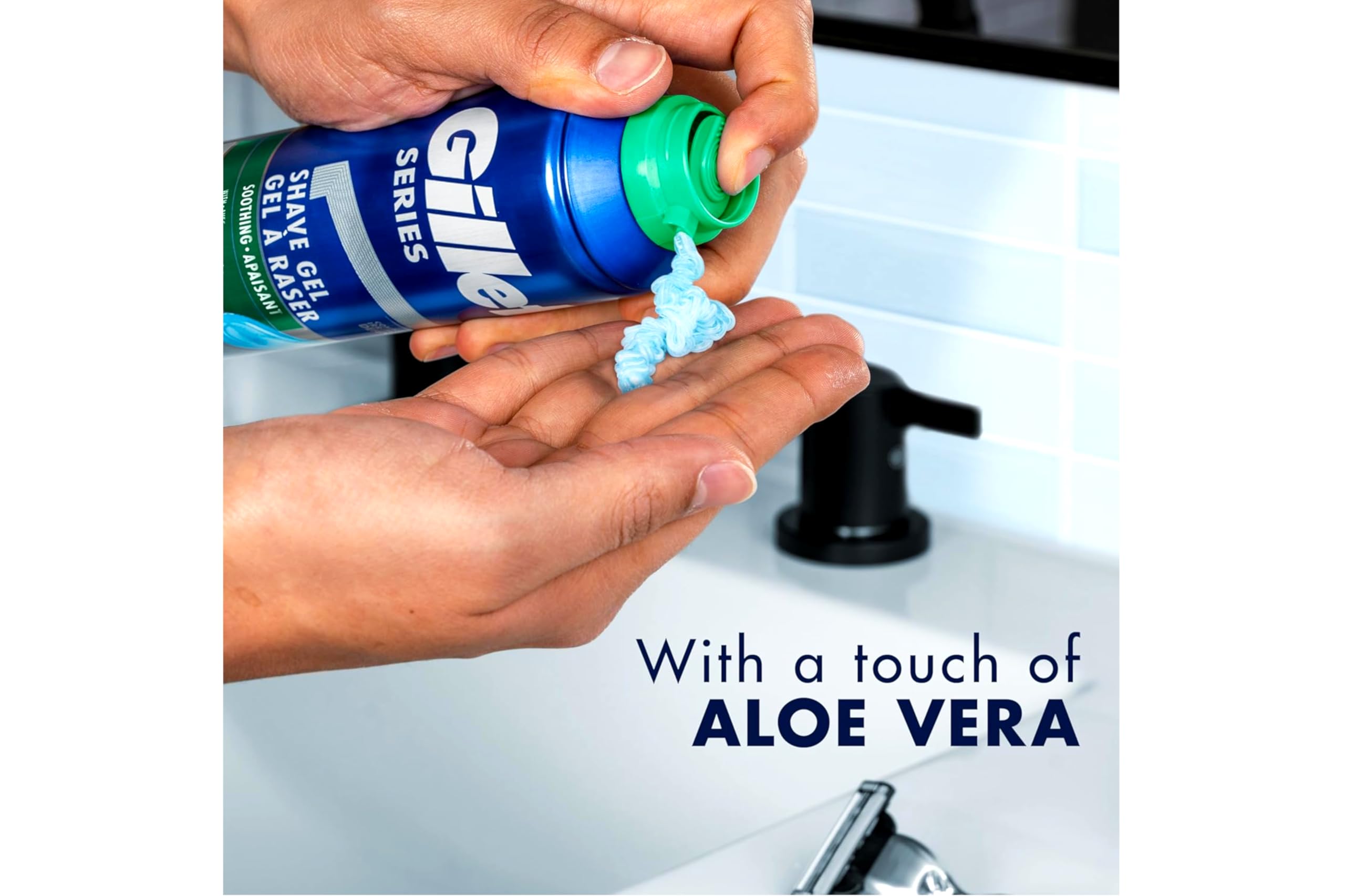Aplicación del gel Gillette Series en la barba para un deslizamiento óptimo