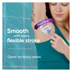 Gillette Venus Deluxe Smooth Swirl: flexiball en 4 direcciones para seguir contornos del cuerpo.