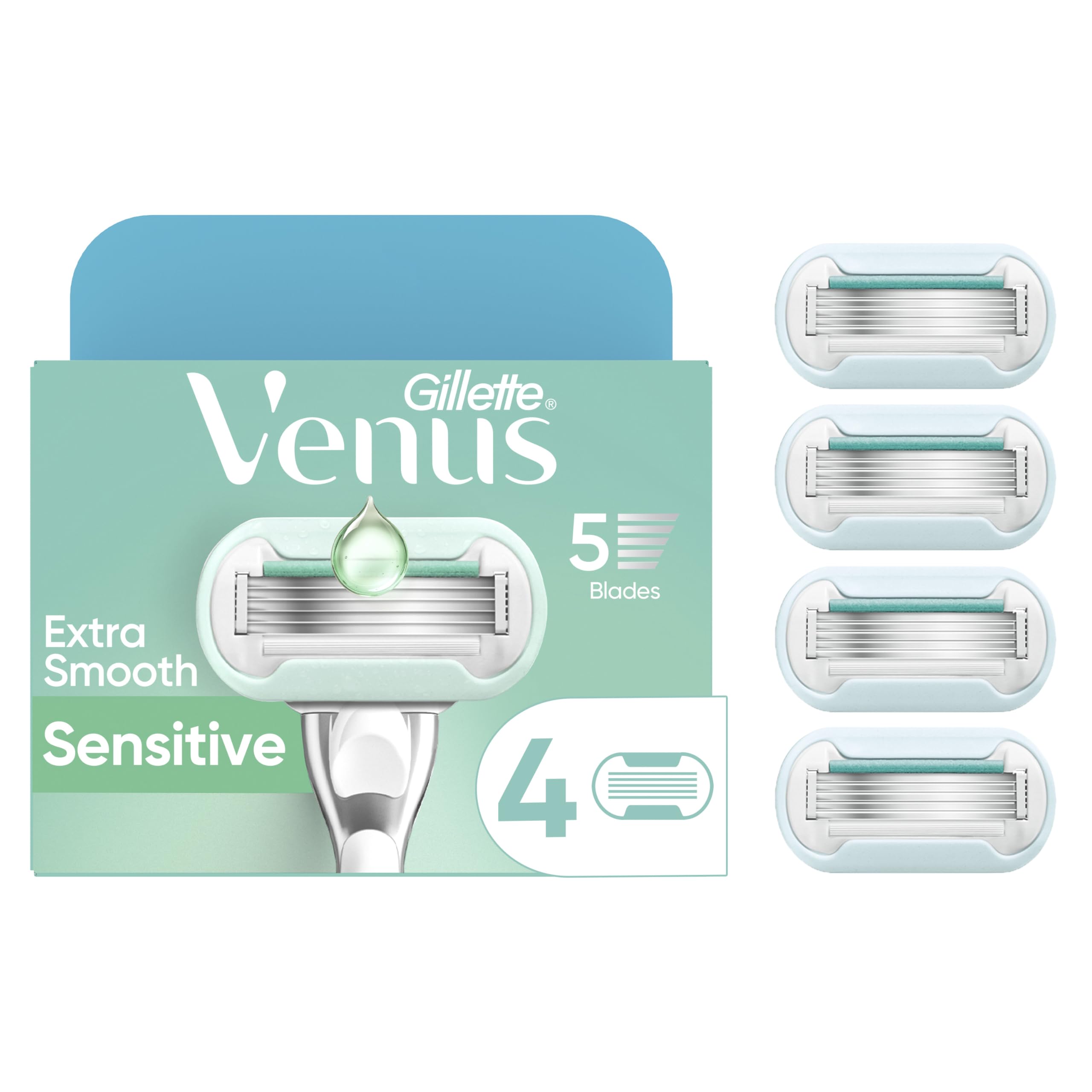 Gillette Venus Deluxe: hoja suave para afeitado sensible y cómodo.