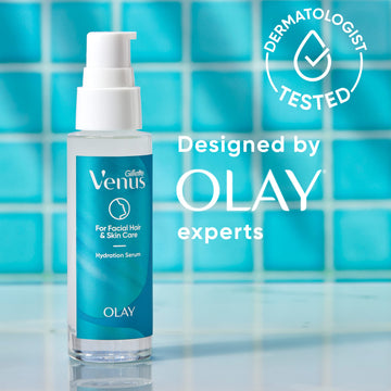 Gillette Venus suero textura ligera no grasa se absorbe al instante.