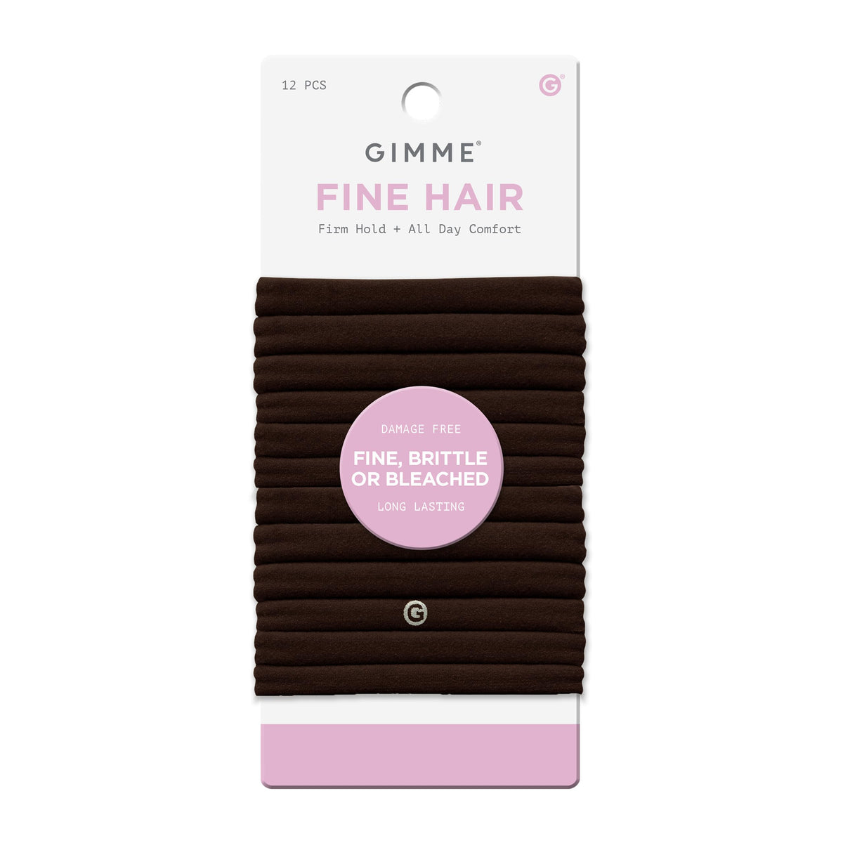 GIMME Bandas para cabello fino 12-pack: agarre suave para uso diario.