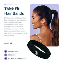 GIMME Bandas para pelo grueso negro: detalle elástico suave que evita tirones.