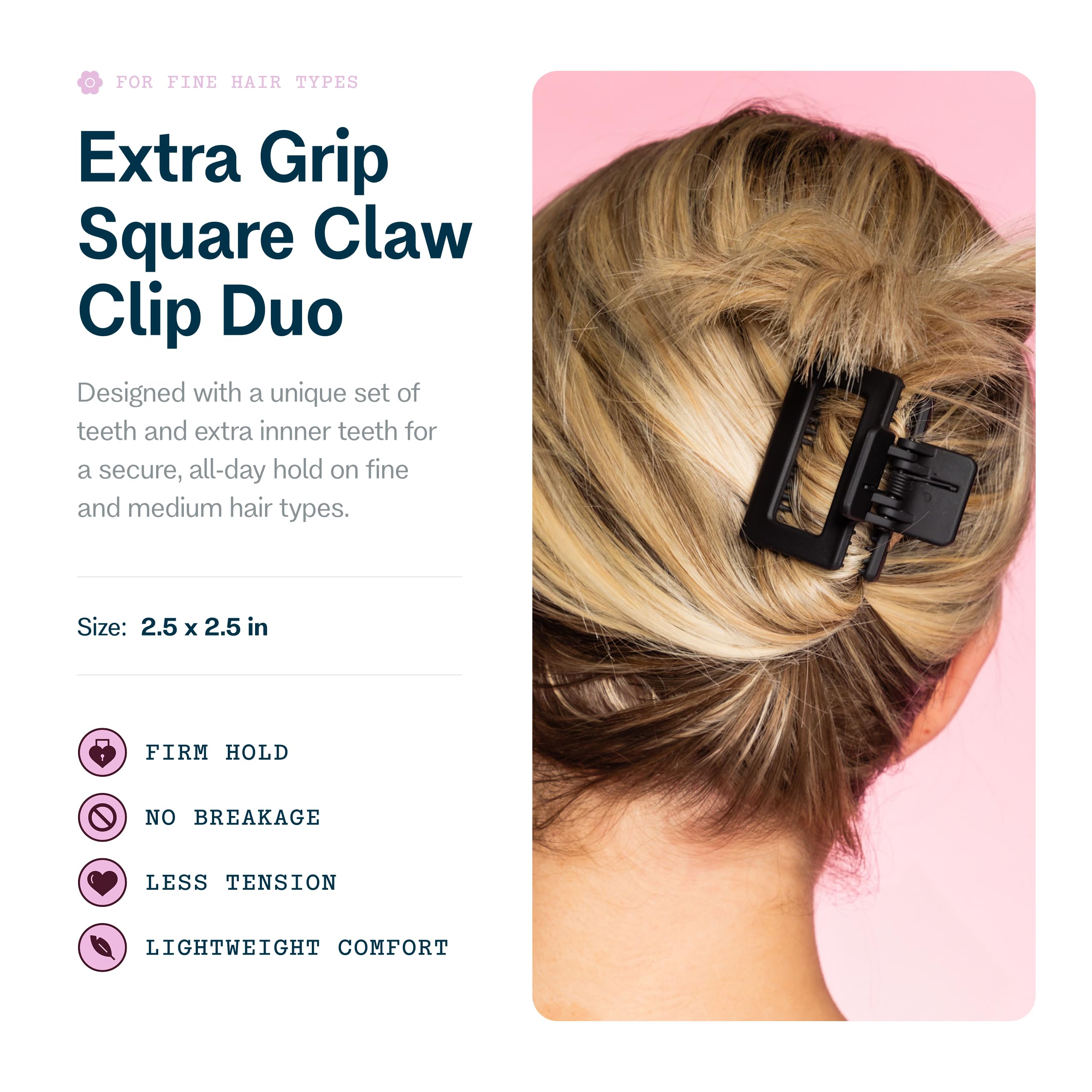 GIMME Beauty clip con dientes adicionales para asegurar mechones finos.