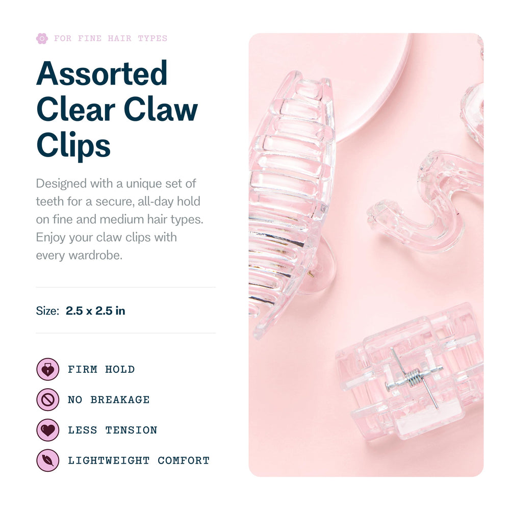 Pinza mini transparente de GIMME Beauty, ideal para peinados discretos.