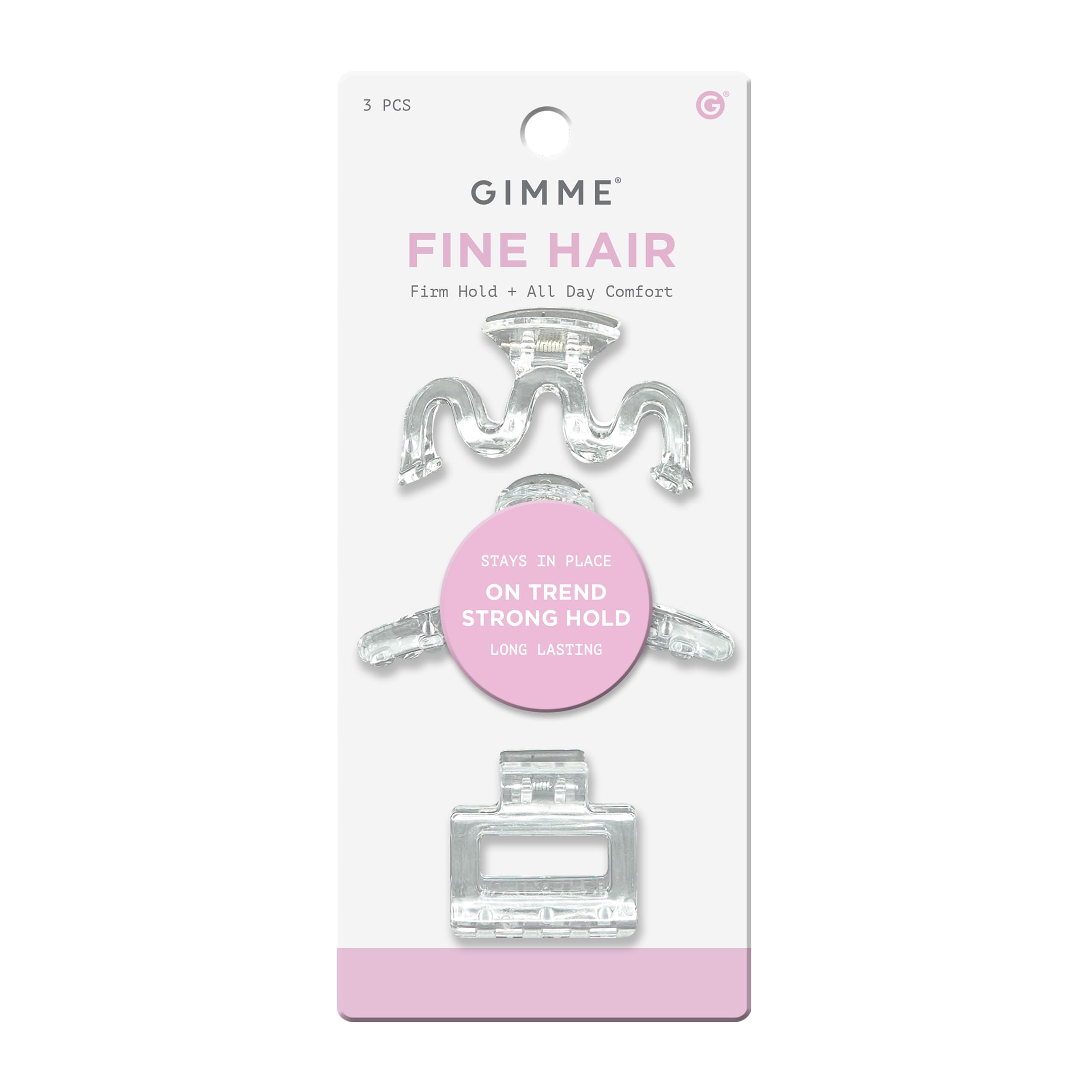 Pinza GIMME Beauty para pelo fino: agarre estable sin deslizamiento durante todo el día.