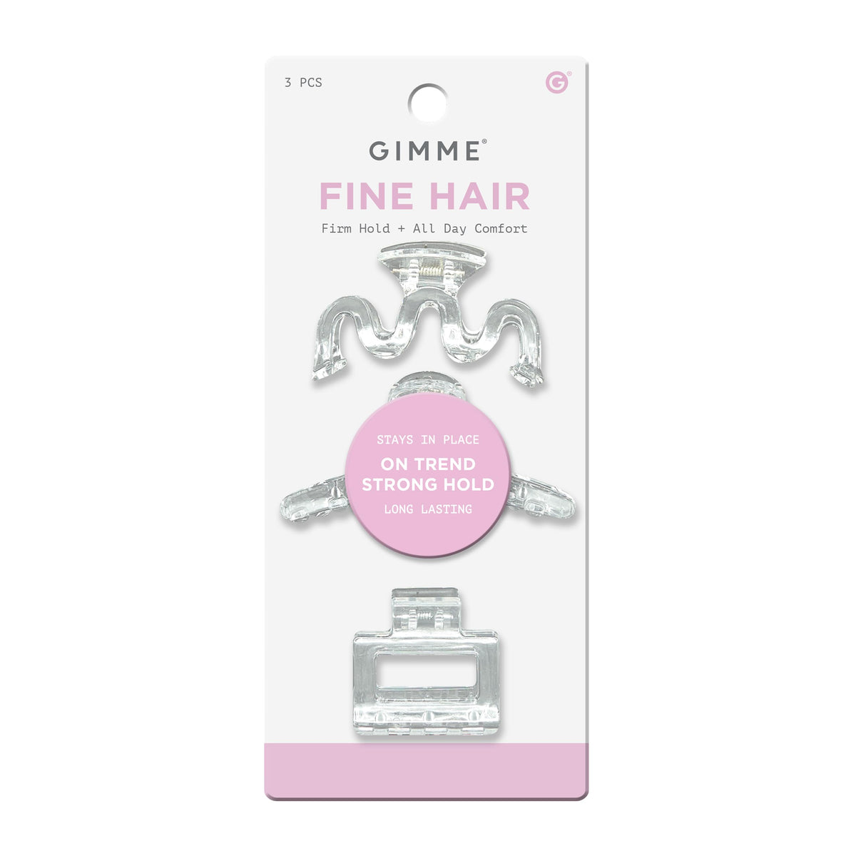 Pinza GIMME Beauty para pelo fino: agarre estable sin deslizamiento durante todo el día.