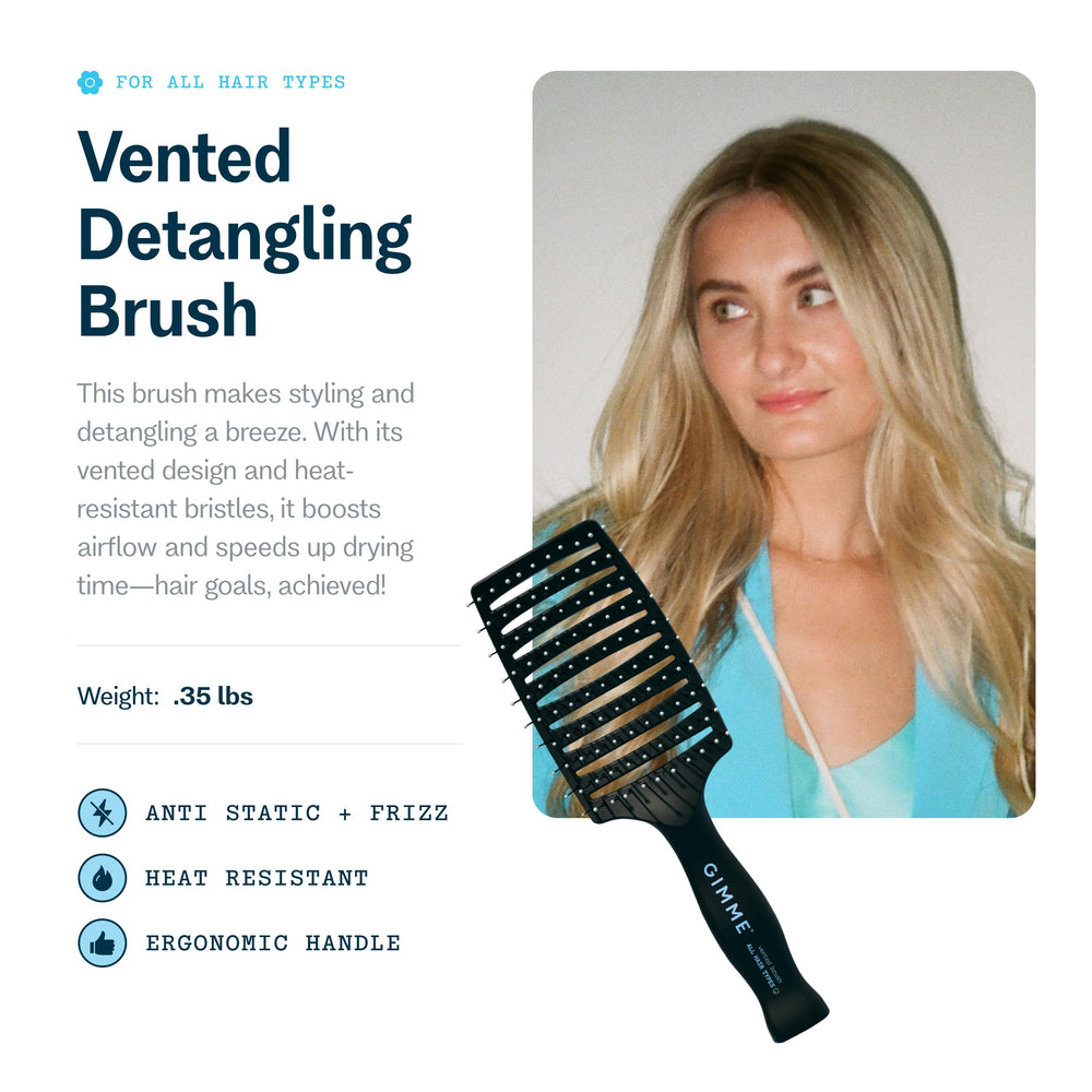 GIMME cepillo ventilado para cabello seco: peinado cómodo y secado eficiente.
