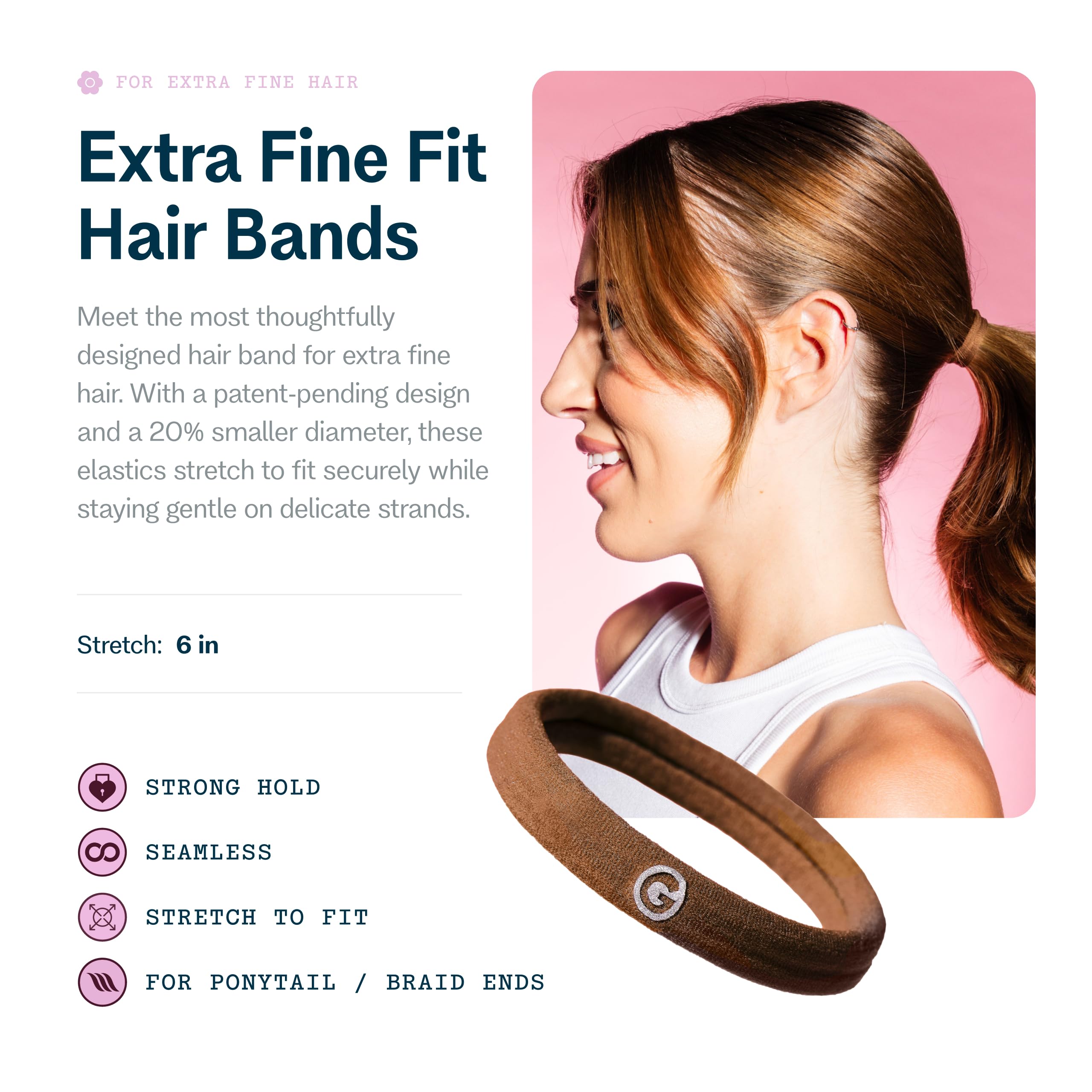 GIMME Beauty X-Fine Bandas sin dentado para uso diario, comodidad.