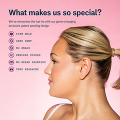 GIMME Beauty banda elástica para cabello fino en tono rubio oscuro, diseño suave
