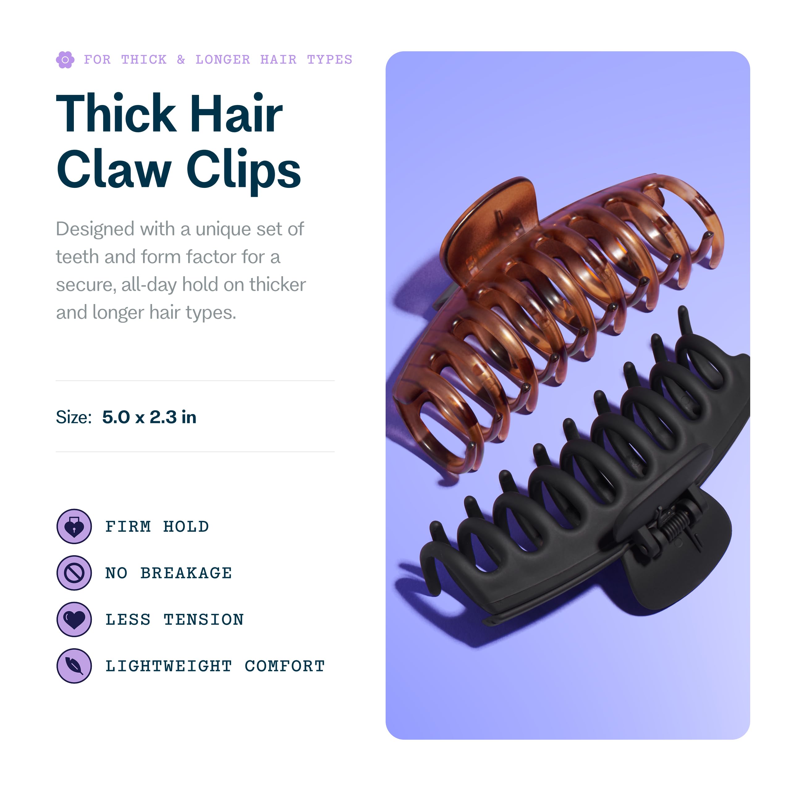 GIMME pinza garras para cabello grueso carey mantiene el peinado por horas.