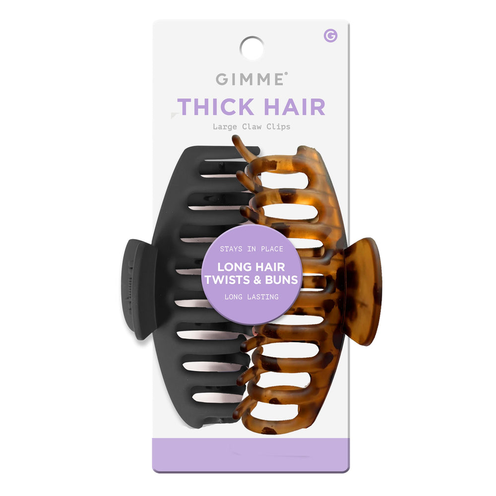 GIMME pinza garras para cabello grueso negro con agarre firme durante todo el día.
