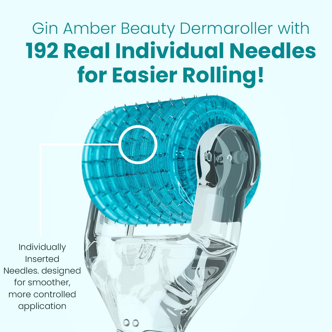 Gin Amber Beauty Derma Roller, deslizamiento suave para una experiencia de relajacion en casa.