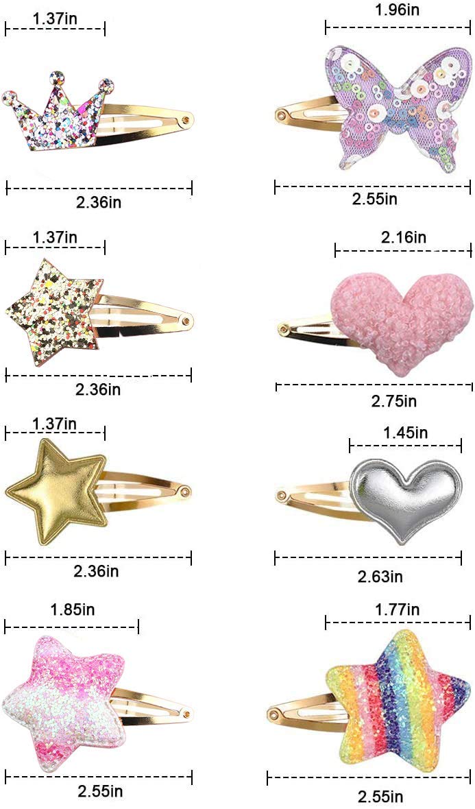 Gingbiss clip de pelo con corazón: accesorio brillante para fiestas y peinados diarios.