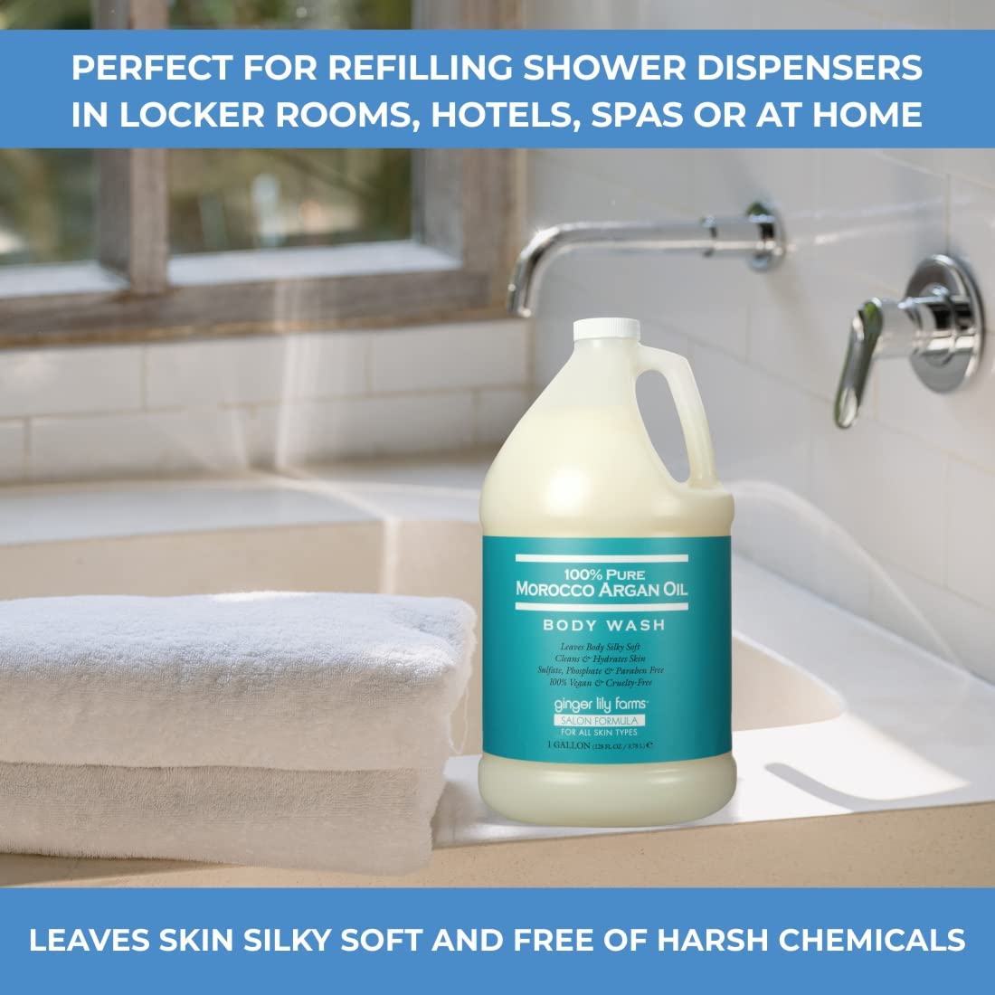 Ginger Lily Farms aroma de argán: experiencia de baño relajante.