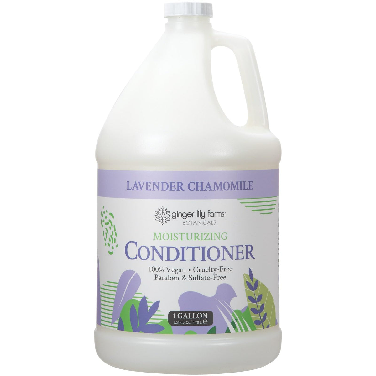 Acondicionador Ginger Lily Farms Botanicals lavanda: botella vertiendo para hidratación suave.