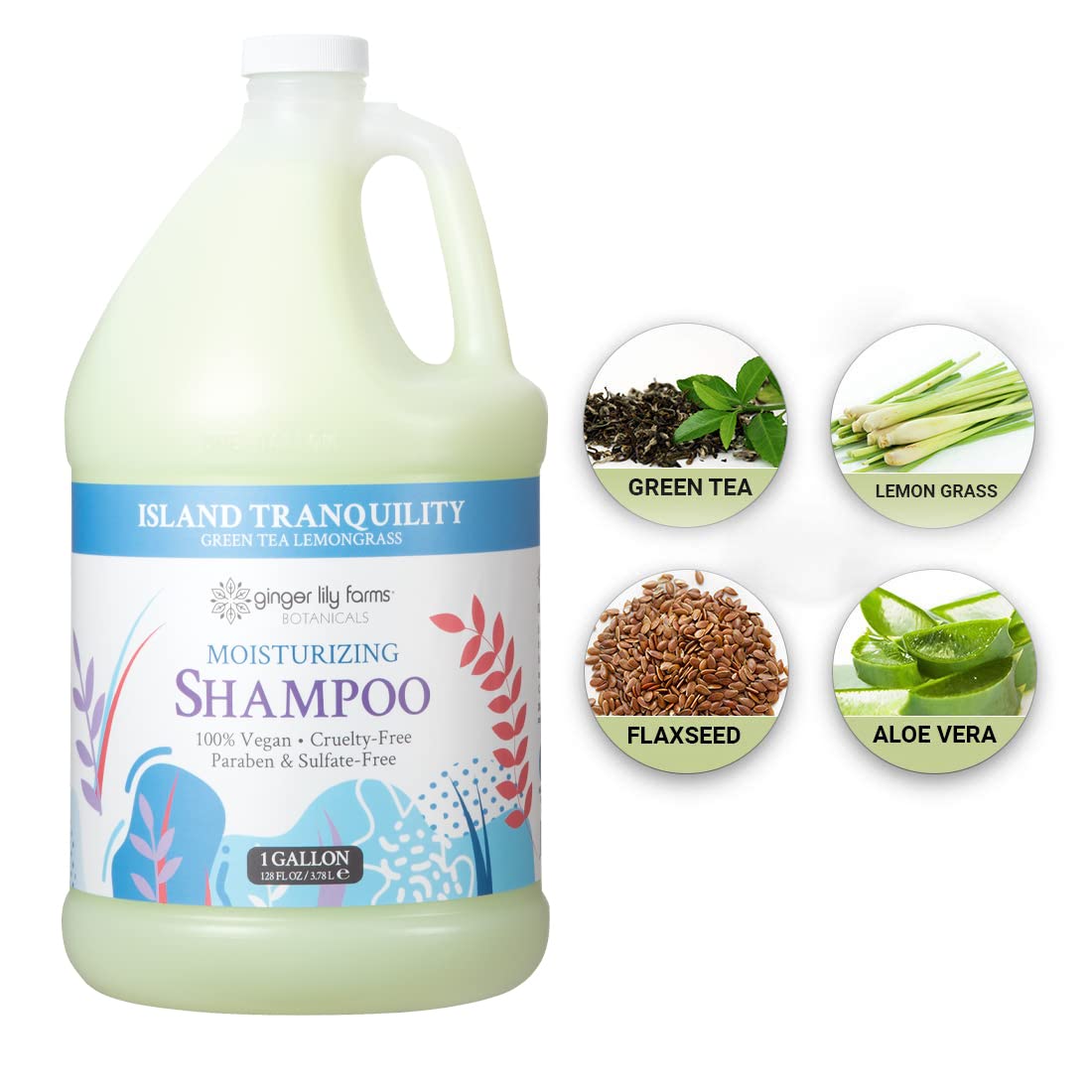 Espuma suave del champú Ginger Lily Farms Botanicals limpia sin resecar.