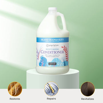 Acondicionador galón de relleno Island Tranquility listo para rellenar y ahorrar plástico.