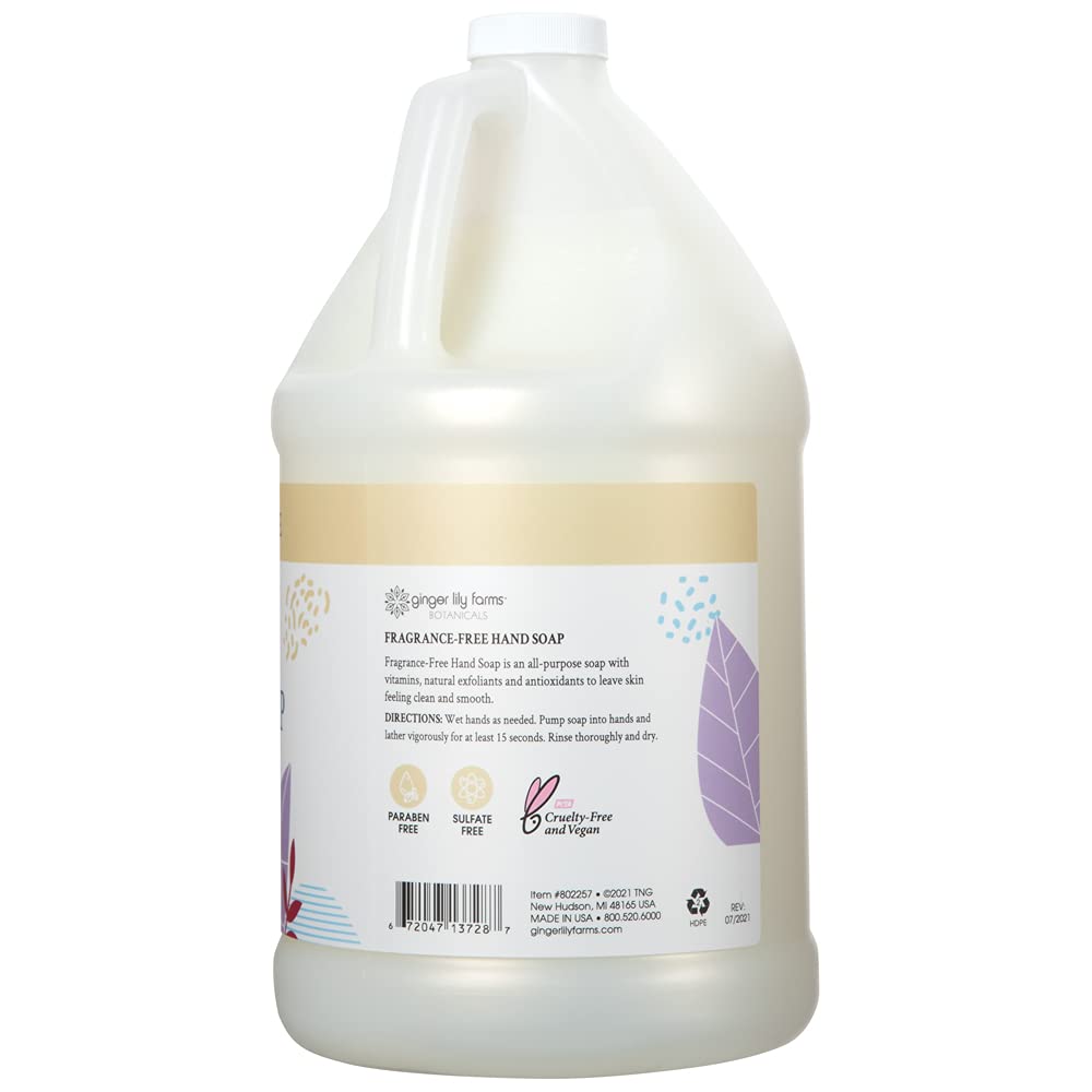 Jabón de manos Ginger Lily Farms Botanicals, espuma cremosa para lavado suave.