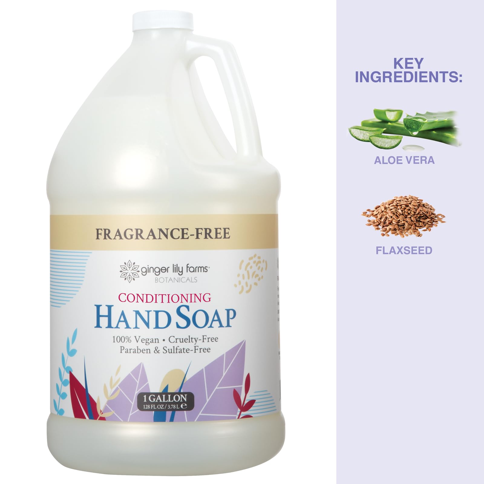 Ginger Lily Farms Botanicals Jabon Manos Sin Fragancia, uso diario en oficinas y hoteles.