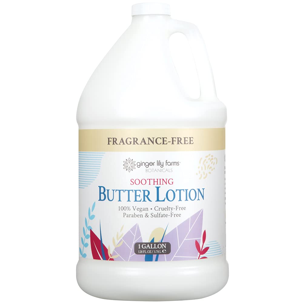 Ginger Lily Farms Botanicals Butter Lotion envase galón para hidratación continua en gimnasios