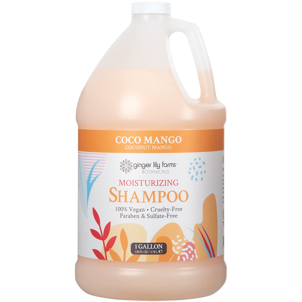 Ginger Lily Farms Botanicals Shampoing Coco Mangue: bouteille prête à l'emploi et hydratation durable pour cheveux.