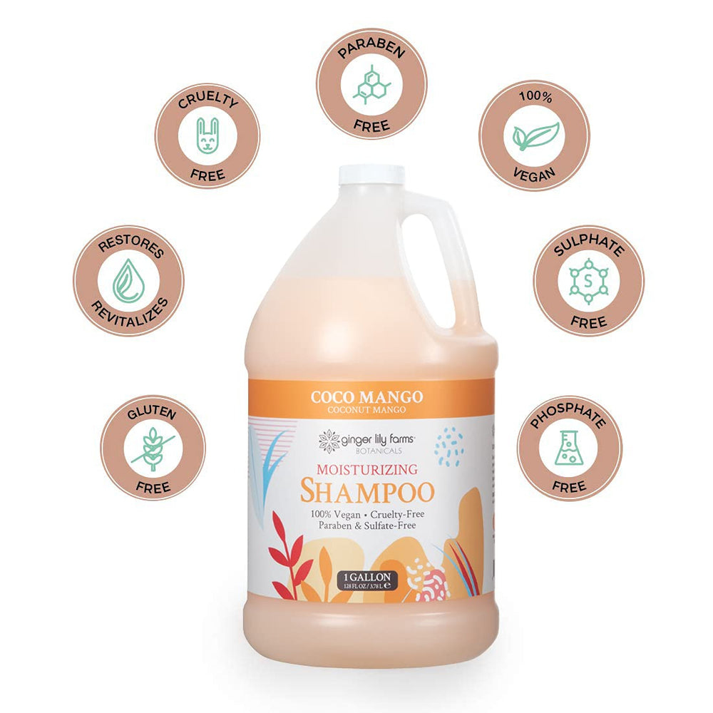 Ginger Lily Farms Botanicals Shampoing Coco Mangue: ingrédients naturels nourrissants sans produits agressifs.