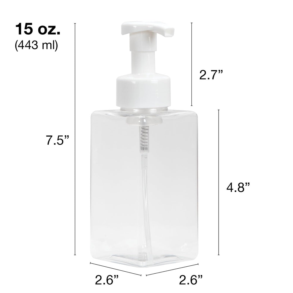 Botella transparente Ginger Lily Farms con bomba blanca, ideal para rellenar