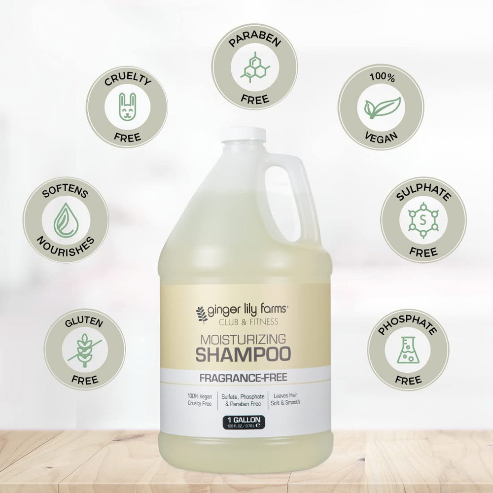 Ginger Lily Farms Champú Club & Fitness: sin fragancia para piel sensible y alergias