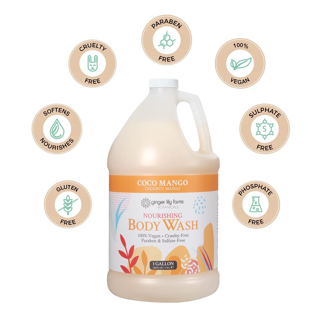 Ginger Lily Farms Coco Mango refill gallon for eco-friendly refills.