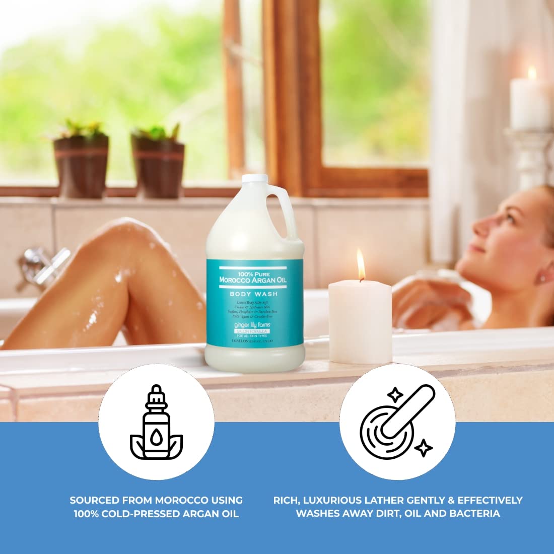 Ginger Lily Farms piel suave tras la ducha: limpieza y hidratación.