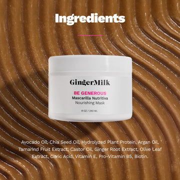 Ginger Milk Natural Care Cabello de alta porosidad recibe hidratación profunda.