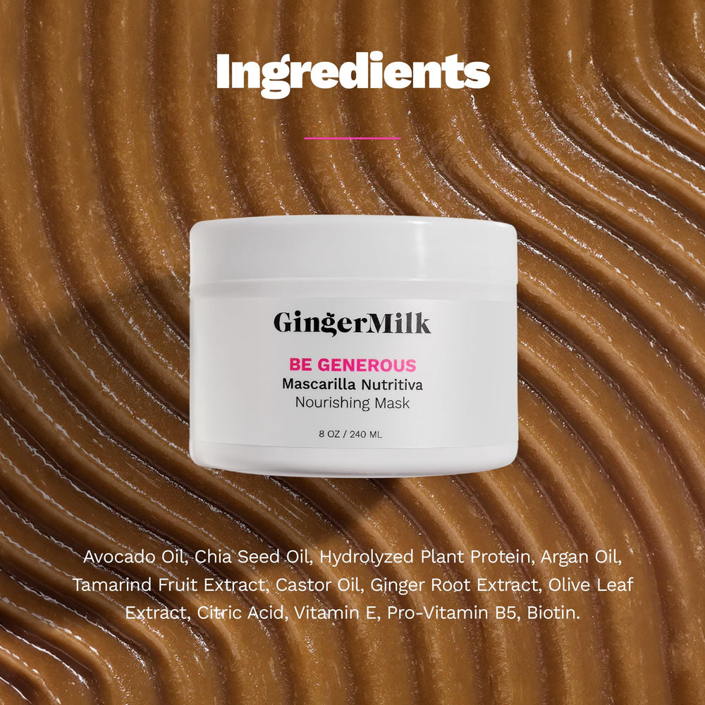 Ginger Milk Natural Care Cabello de alta porosidad recibe hidratación profunda.