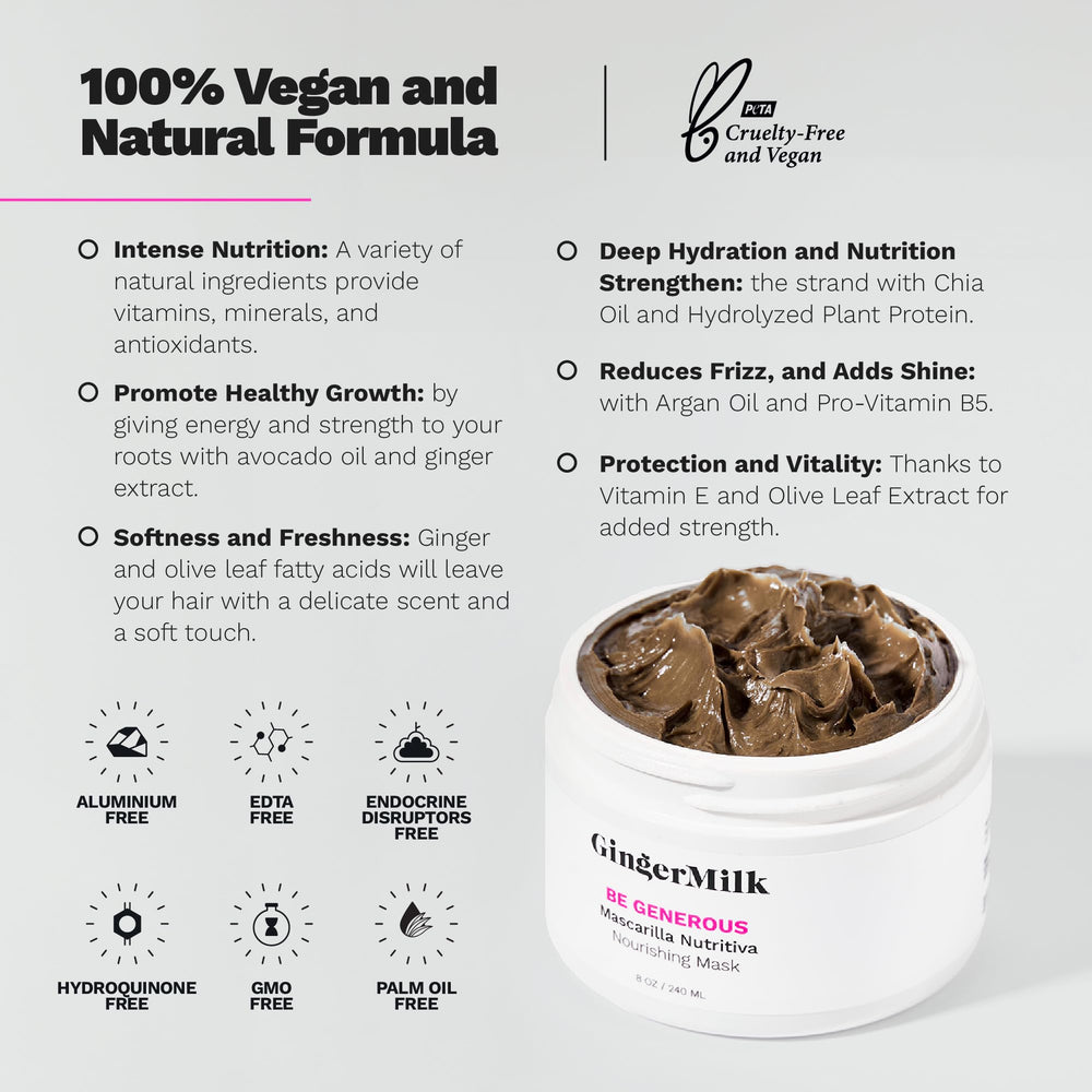 Ginger Milk Natural Care Cabello rizado definido y suave tras el uso.